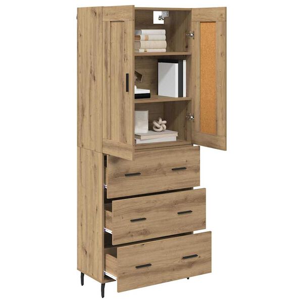 vidaXL Highboard &mu;&epsilon; &sigma;&upsilon;&rho;&tau;ά&rho;&iota; 2 pcs Artisan Oak &Epsilon;&pi;&epsilon;&xi;&epsilon;&rho;&gamma;&alpha;&sigma;&mu;έ&nu;&omicron; &xi;ύ&lambda;&omicron;