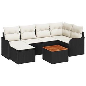vidaXL &Sigma;&epsilon;&tau; &Kappa;&alpha;&nu;&alpha;&pi;έ &Kappa;ή&pi;&omicron;&upsilon; &mu;&epsilon; &mu;&alpha;&xi;&iota;&lambda;ά&rho;&iota; 7 pcs &Mu;&alpha;ύ&rho;&omicron; &sigma;&upsilon;&nu;&theta;&epsilon;&tau;&iota;&kappa;ό &rho;&alpha;&tau;ά&nu;