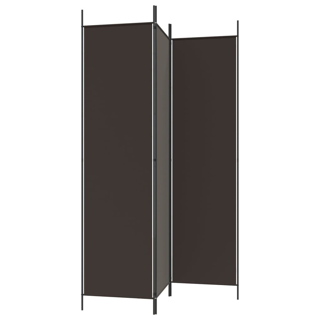 vidaXL Διαχωριστικό Δωματίου με 3 Πάνελ Καφέ 150x200 εκ. από Ύφασμα