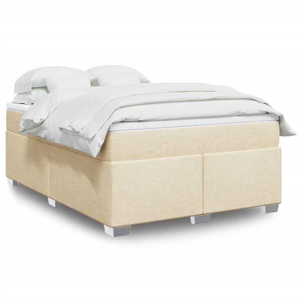 vidaXL &Kappa;&rho;&epsilon;&beta;ά&tau;&iota; Boxspring &mu;&epsilon; &Sigma;&tau;&rho;ώ&mu;&alpha; &Kappa;&rho;&epsilon;&mu; 140x200 &epsilon;&kappa;. &Upsilon;&phi;&alpha;&sigma;&mu;ά&tau;&iota;&nu;&omicron;