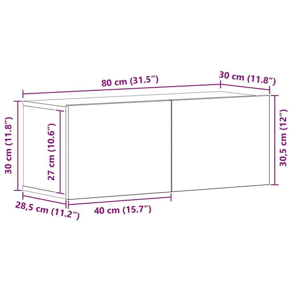 vidaXL Σετ επίπλου τηλεόρασης 6 pcs Μαύρη δρυς 30.5 x 30 x 90 cm
