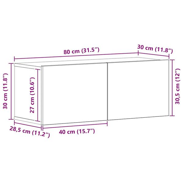 vidaXL Σετ επίπλου τηλεόρασης 6 pcs Μαύρη δρυς 30.5 x 30 x 90 cm