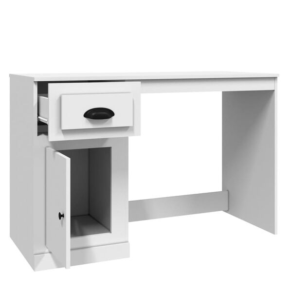 vidaXL Γραφείο με Συρτάρι Λευκό 115x50x75 εκ. από Επεξεργασμένο Ξύλο