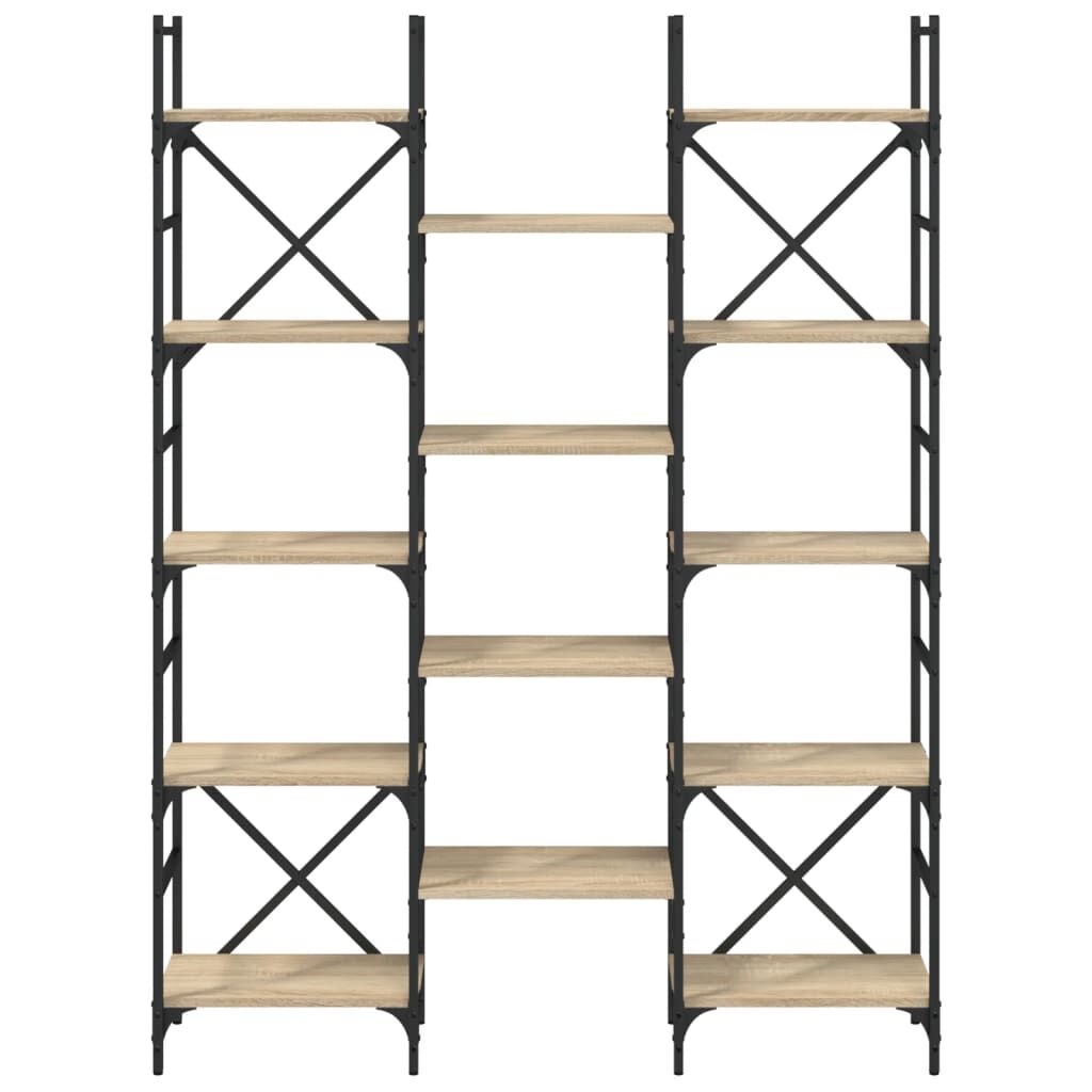 vidaXL Βιβλιοθήκη Sonoma Δρυς 127,5x28,5x172,5 εκ. Επεξεργασμένο Ξύλο