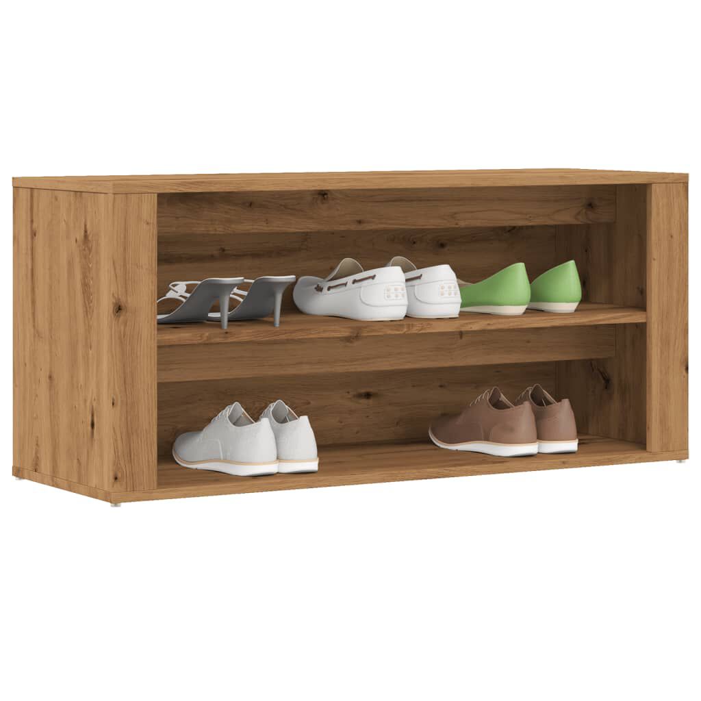 vidaXL Πάγκος Παπουτσιών Artisan Δρυς 100x35x45 εκ. Επεξεργασμένο Ξύλο