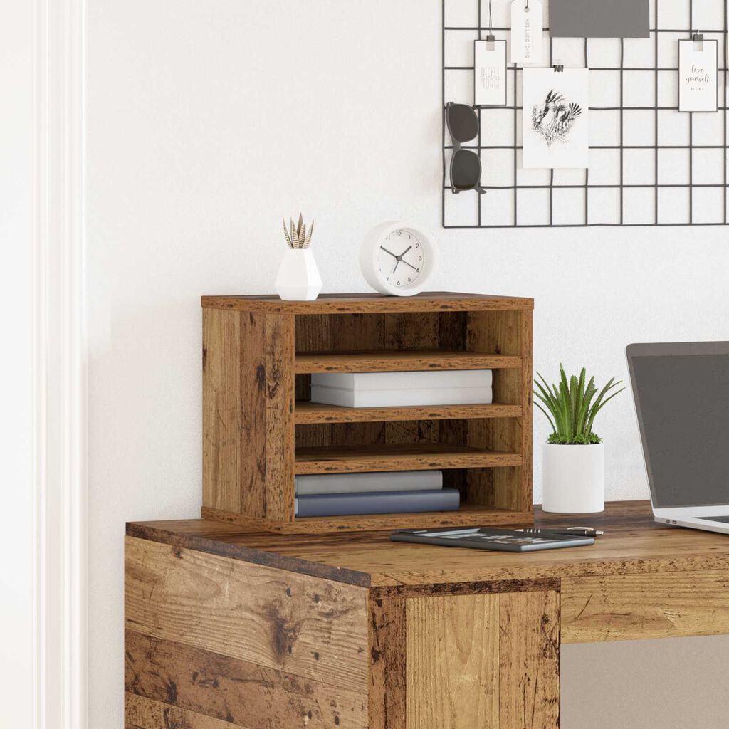 vidaXL Organiser Γραφείου Παλιό Ξύλο 36x26x29.5 εκ. Ξύλο