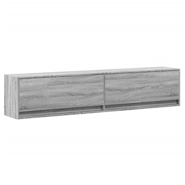 vidaXL Έπιπλο Τοίχου Τηλεόρασης με LED Γκρι Sonoma 180x31x38 εκ.