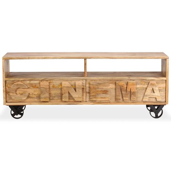 vidaXL Έπιπλο Τηλεόρασης 120 x 30 x 48 εκ. από Μασίφ Ξύλο Μάνγκο