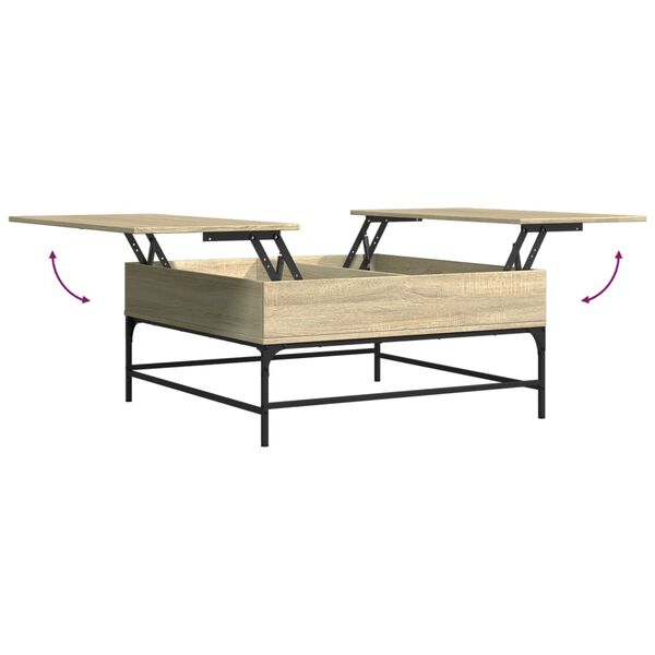 vidaXL Τραπεζάκι Σαλονιού Sonoma Δρυς 95x95x45 εκ Επεξ. Ξύλο + Μέταλλο