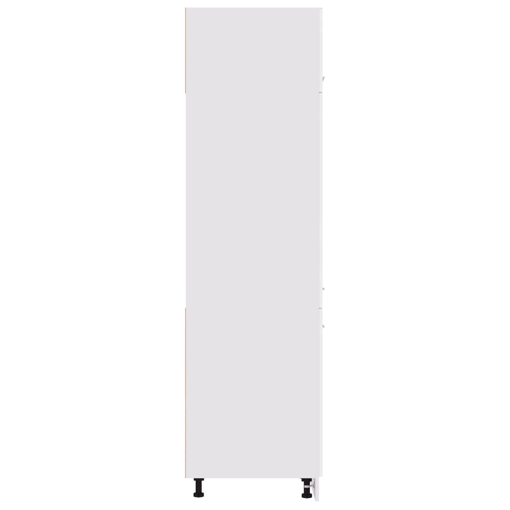 vidaXL Ντουλάπι Ψυγείου Lyon Γυαλιστερό Λευκό 60x57x207 εκ. Επεξ. Ξύλο