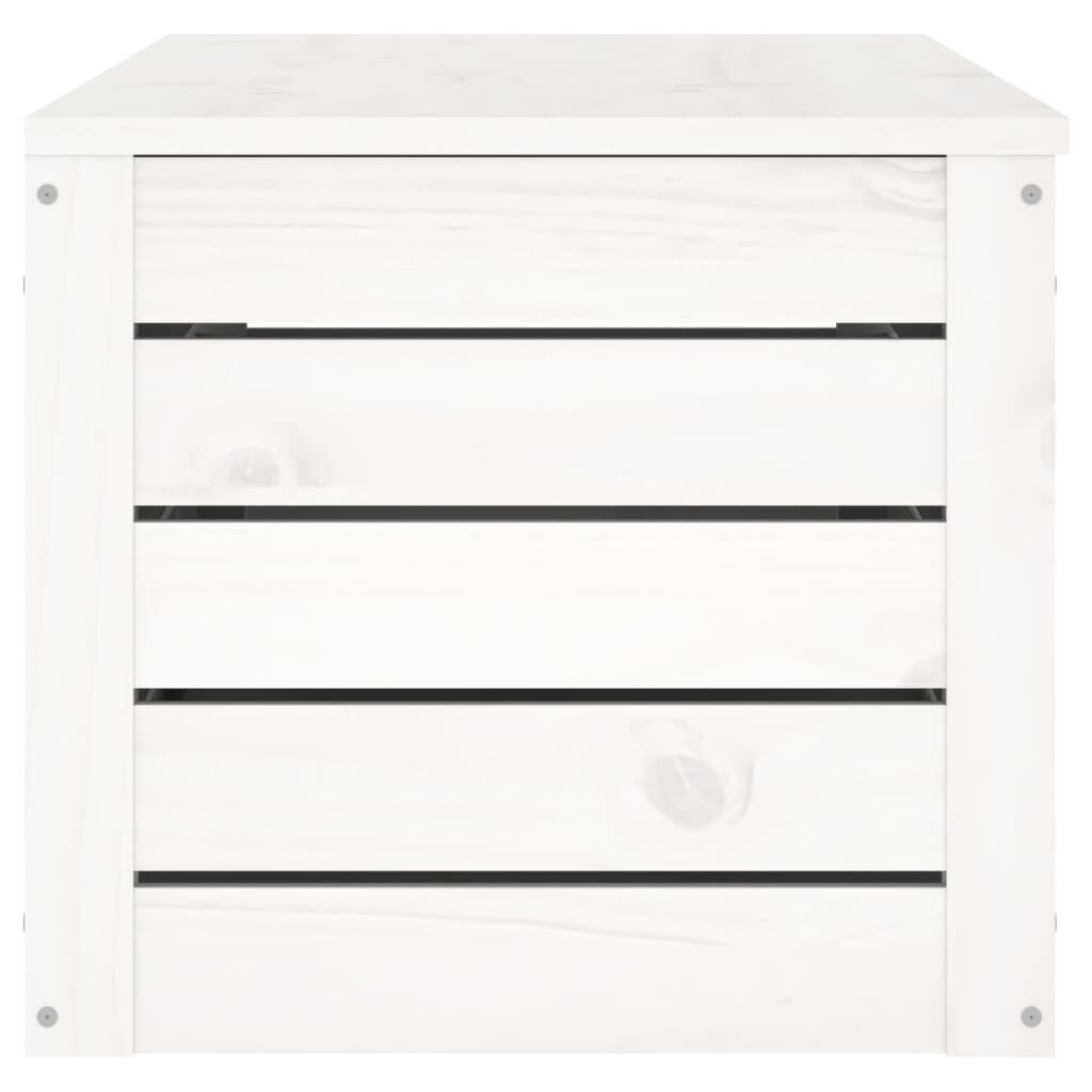 vidaXL Κουτί Αποθήκευσης Λευκό 109x36,5x33 εκ από Μασίφ Ξύλο Πεύκου