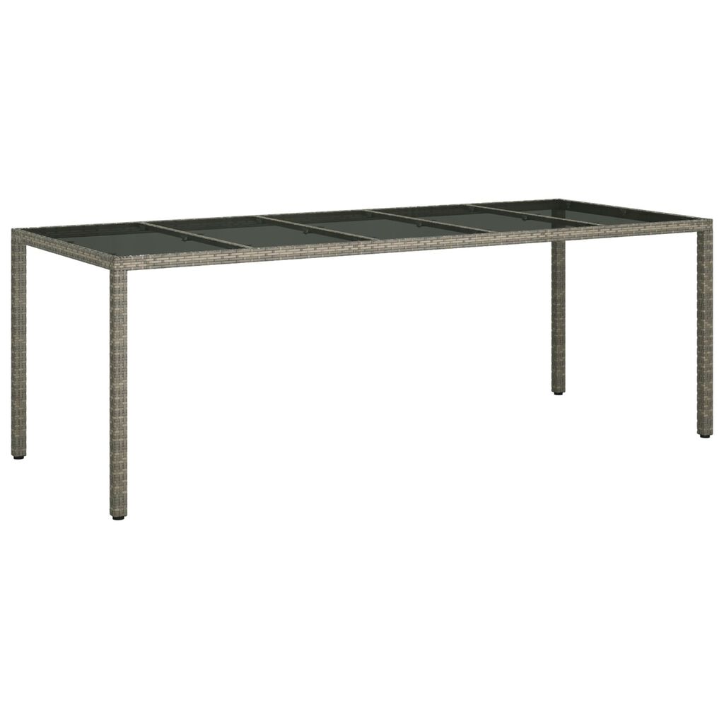 vidaXL Τραπέζι Φαγητού Κήπου Γκρι 250x100x75 εκ. Πολυ Ρατάν