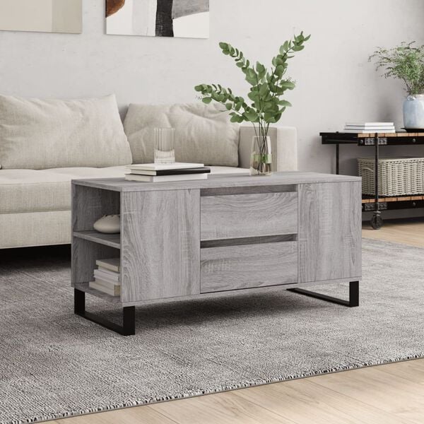 vidaXL Τραπεζάκι Σαλονιού Γκρι Sonoma 102x44,5x50 εκ.