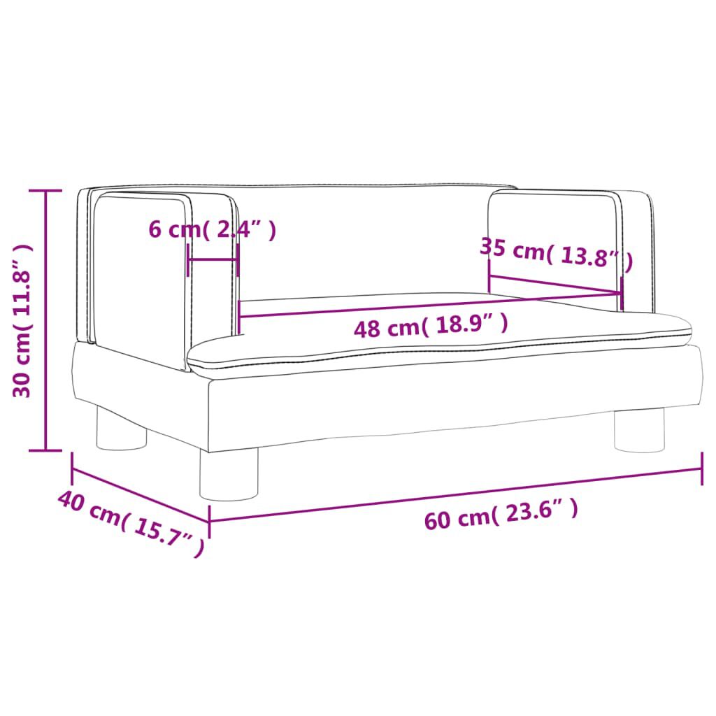 vidaXL Καναπές Παιδικός Σκούρο Γκρι 60 x 40 x 30 εκ. από Βελούδο