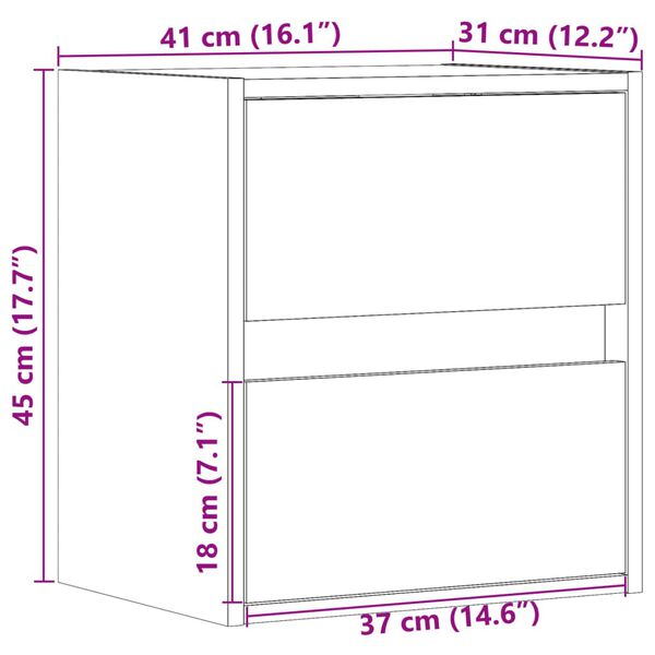 vidaXL Έπιπλα Τοίχου Τηλ. με LED 2 Τεμ. Sonoma Δρυς 41x31x45 εκ.