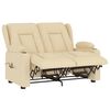 vidaXL Πολυθρόνα Μασάζ Διθέσια με Ποτηροθήκη Ανακλ. Κρεμ Υφασμάτινη