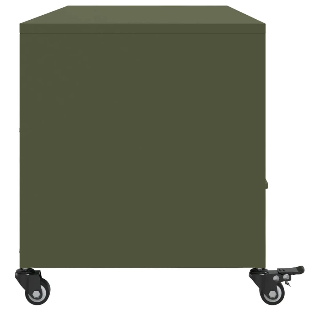 vidaXL Έπιπλο Τηλεόρασης Πράσινο Λαδί 100,5x39x43,5 εκ. από Ατσάλι