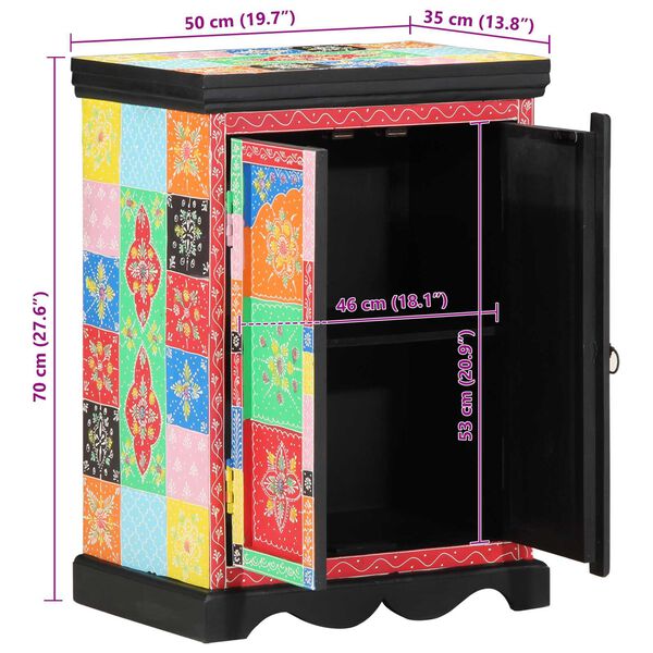 vidaXL Τραπέζι κονσόλας Πολύχρωμο 50 x 30 x 75 εκ Μασίφ ξύλο μάνγκο