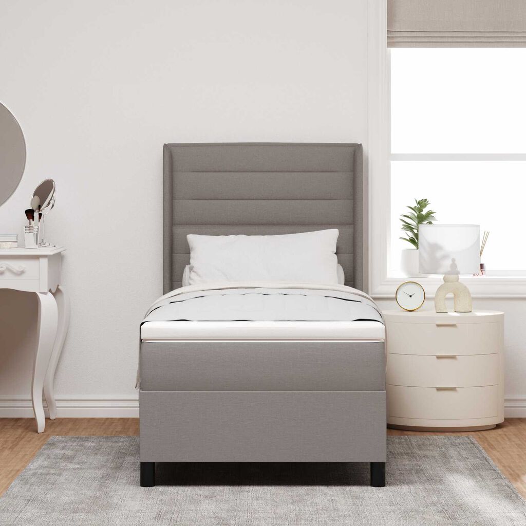 vidaXL Κρεβάτι Box Spring με Στρώμα Ταμπά 80x200 εκ. Υφάσμα