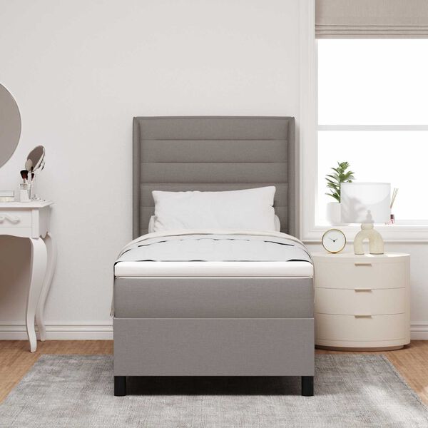 vidaXL Κρεβάτι Box Spring με Στρώμα Ταμπά 80x200 εκ. Υφάσμα