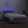vidaXL &Kappa;&rho;&epsilon;&beta;ά&tau;&iota; Boxspring &mu;&epsilon; &Sigma;&tau;&rho;ώ&mu;&alpha; & LED Taupe 90x200 &epsilon;&kappa;. &Upsilon;&phi;&alpha;&sigma;&mu;ά&tau;&iota;&nu;&omicron;