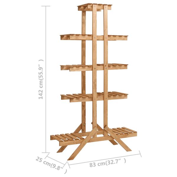 vidaXL Ραφιέρα Φυτών 83 x 25 x 142 εκ. από Ξύλο Ελάτης