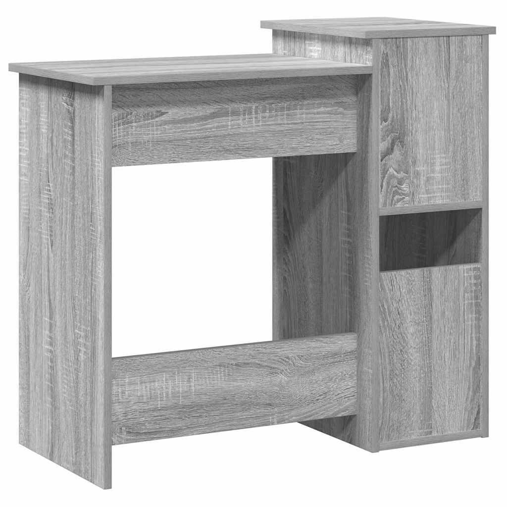 vidaXL Γραφείο με Ράφια Γκρι Sonoma 84x40x78 εκ. Επεξεργασμένο Ξύλο
