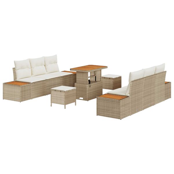 vidaXL &Sigma;&epsilon;&tau; &Kappa;&alpha;&nu;&alpha;&pi;έ &Kappa;ή&pi;&omicron;&upsilon; &mu;&epsilon; &mu;&alpha;&xi;&iota;&lambda;ά&rho;&iota; 9 pcs &Mu;&pi;&epsilon;&zeta; &Pi;&omicron;&lambda;&upsilon; &rho;ά&tau;&alpha;&nu;