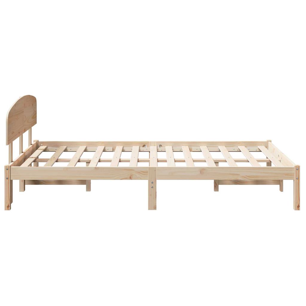 vidaXL Σκελετός Κρεβατιού Καφέ 140 x 190 cm Μασίφ ξύλο πεύκου