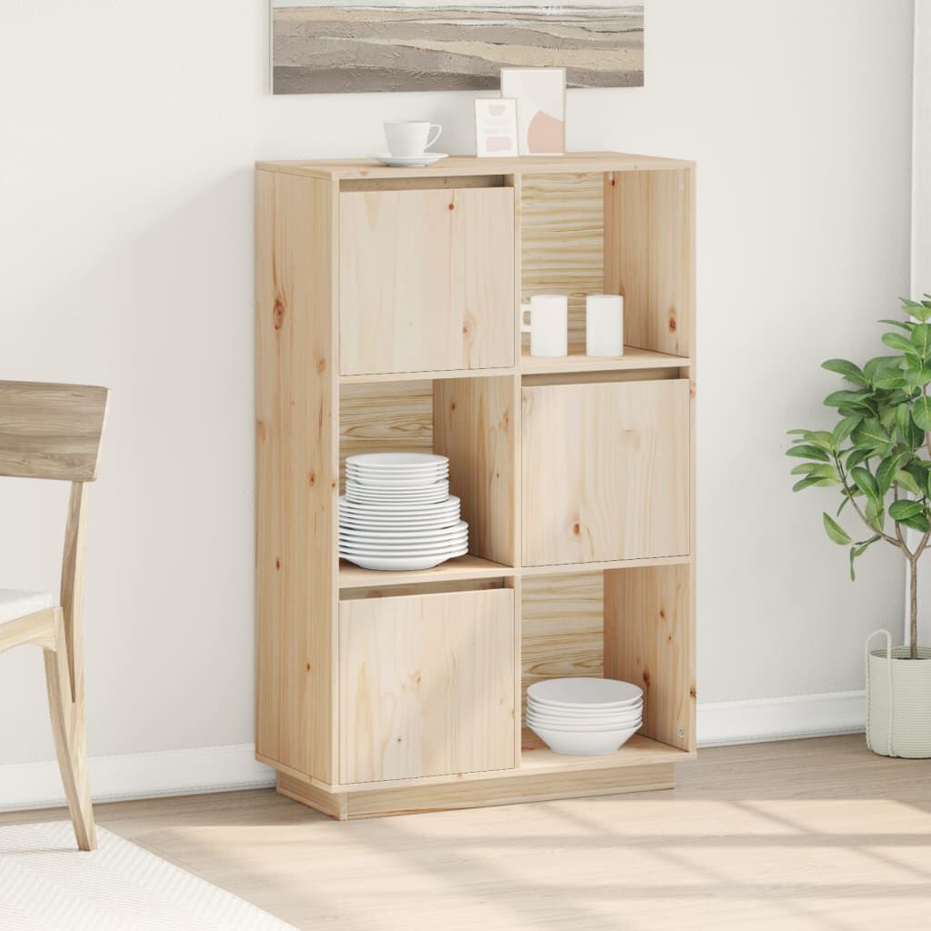 vidaXL Ντουλάπι Ψηλό 74 x 35 x 117 εκ. από Μασίφ Ξύλο Πεύκου