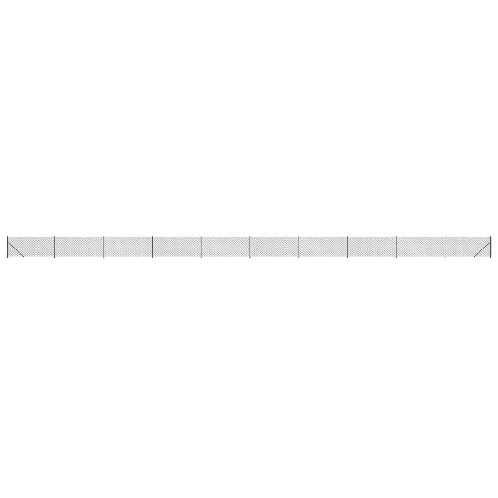 vidaXL Συρματόπλεγμα Περίφραξης Ανθρακί 0,8 x 25 μ. με Βάσεις Φλάντζα