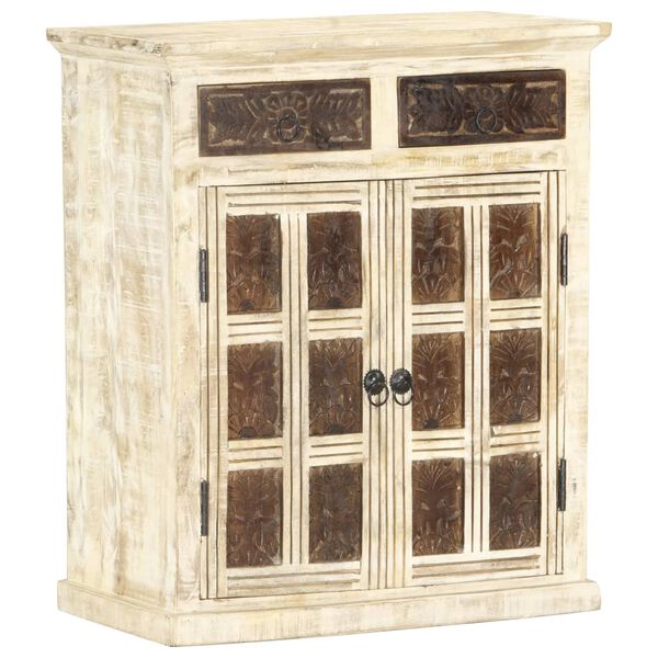 vidaXL Ντουλάπι Λευκό 65 x 30 x 75 εκ. από Μασίφ Ξύλο Μάνγκο
