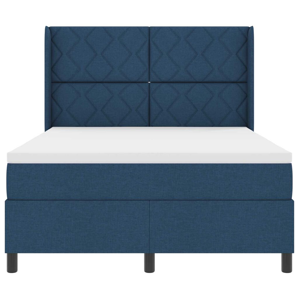 vidaXL Κρεβάτι με Στρώμα μπλε 140x200 cm, ύφασμα