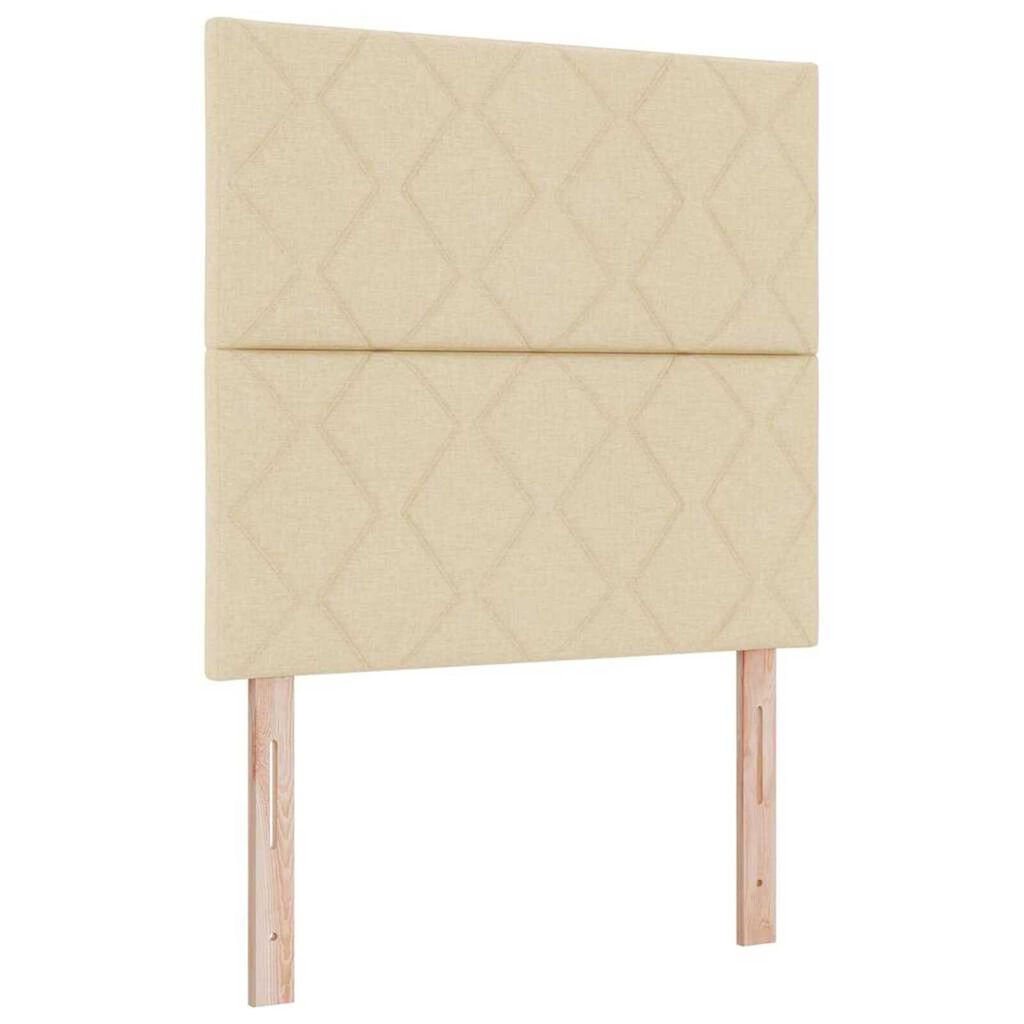 vidaXL Κρεβάτι με ελατήρια με στρώμα Κρεμ 90 x 190 cm ύφασμα