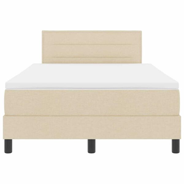 vidaXL Κρεβάτι με ελατήρια με στρώμα Κρεμ 120 x 190 cm ύφασμα