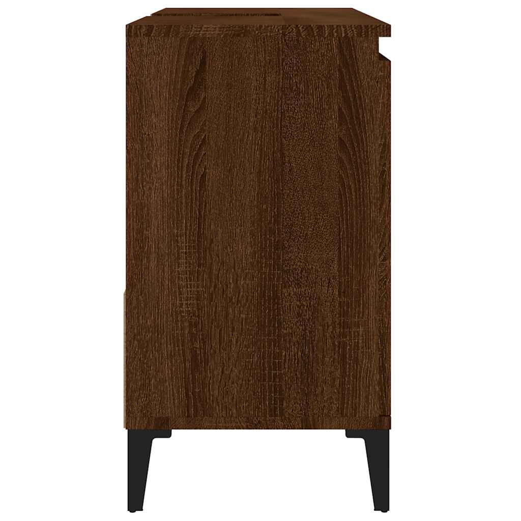vidaXL Ντουλάπι Μπάνιου Καφέ Δρυς 65x33x60 εκ. Επεξεργασμένο Ξύλο