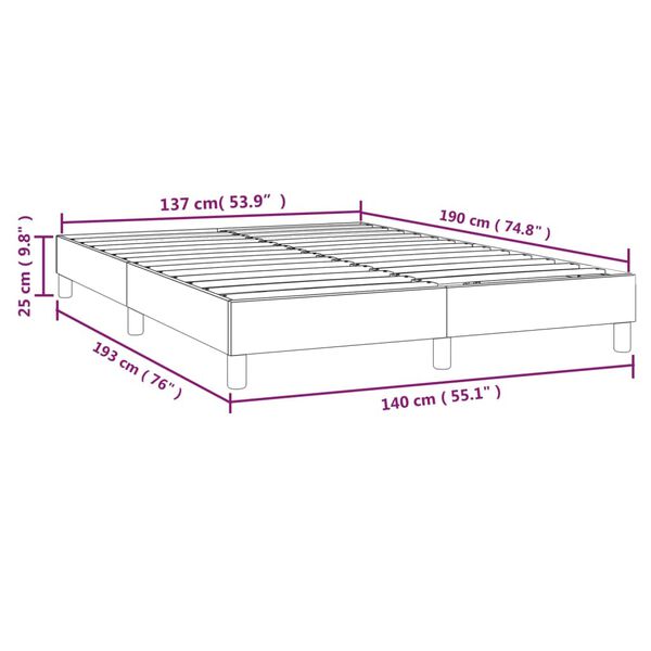vidaXL Σκελετός Κρεβατιού Χωρίς Στρώμα Taupe 140x190 εκ. Υφασμάτινο