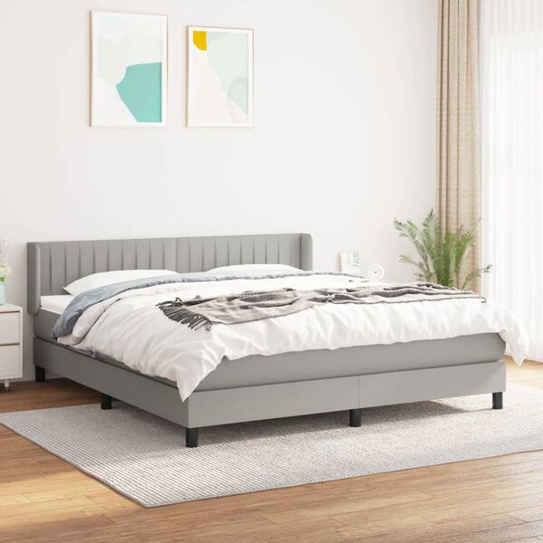 vidaXL &Kappa;&rho;&epsilon;&beta;ά&tau;&iota; Boxspring &mu;&epsilon; &Sigma;&tau;&rho;ώ&mu;&alpha; &Alpha;&nu;. &Pi;&rho;ά&sigma;&iota;&nu;&omicron; 160x200&epsilon;&kappa; &Upsilon;&phi;&alpha;&sigma;&mu;ά&tau;&iota;&nu;&omicron;