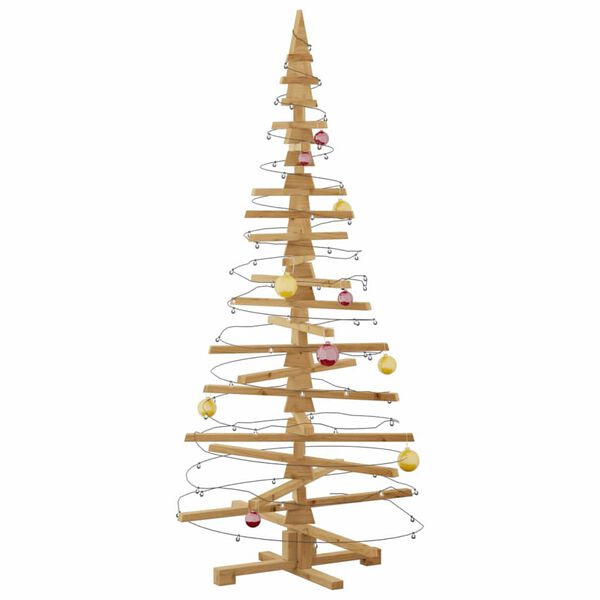 vidaXL Ξύλινο Χριστουγεννιάτικο Δέντρο Καφέ 180 cm Μασίφ ξύλο πεύκου
