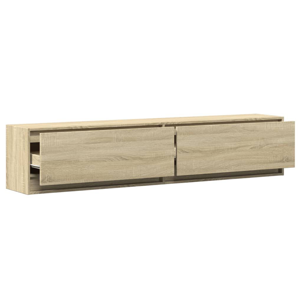 vidaXL Έπιπλο Τοίχου Τηλεόρασης με LED Sonoma Δρυς 180x31x38 εκ.