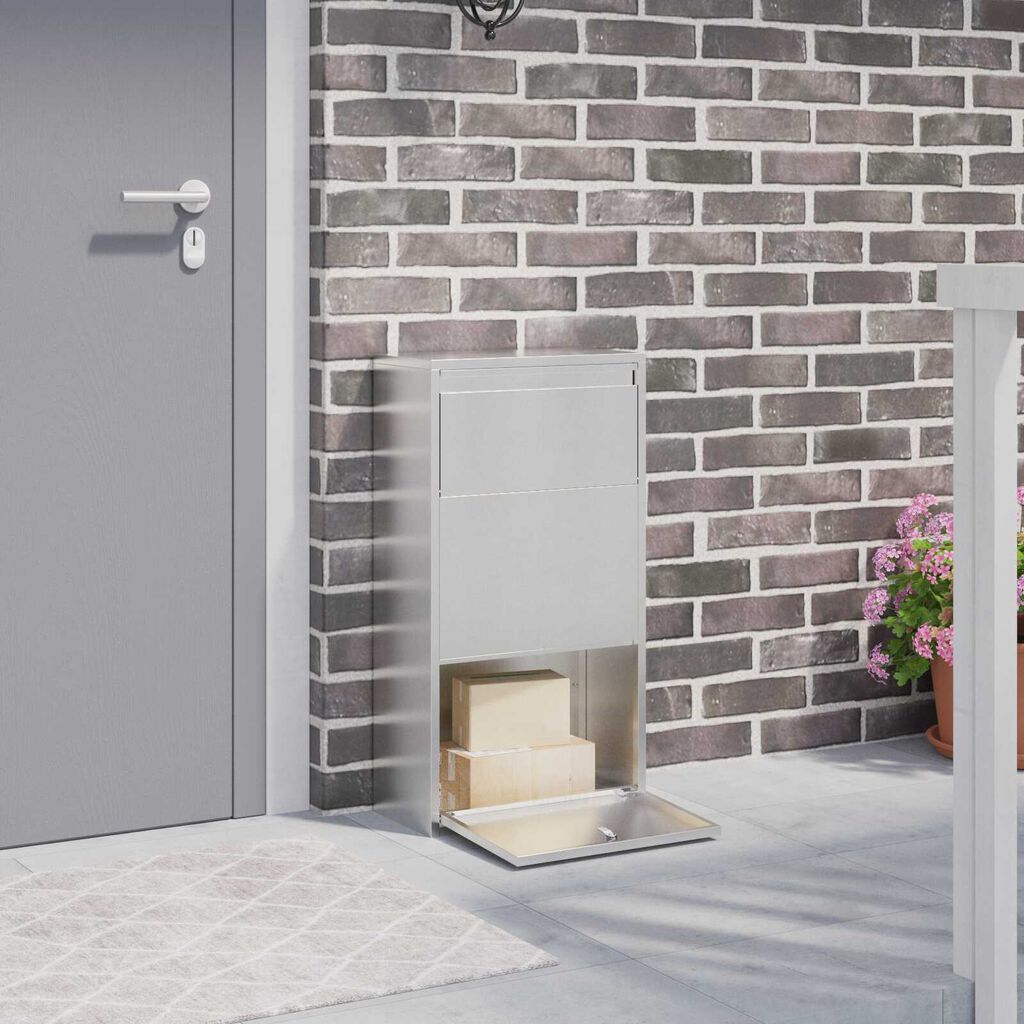vidaXL Κουτί Ρίψης Πακέτων 44x22x82 cm Ανοξείδωτο Ατσάλι
