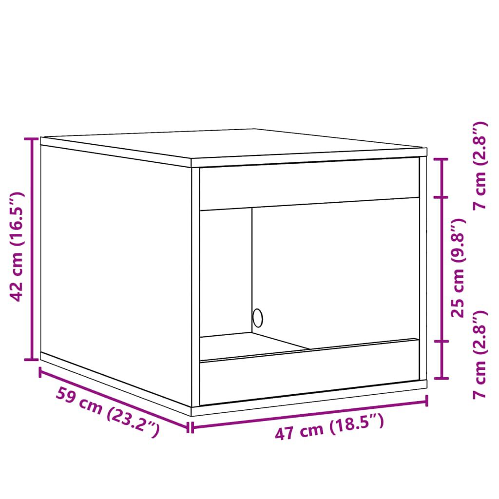 vidaXL Τουαλέτα Γάτας Περίφραξη Γκρι Sonoma 47x59x42εκ Επεξεργασμ Ξύλο
