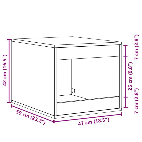 vidaXL Τουαλέτα Γάτας Περίφραξη Γκρι Sonoma 47x59x42εκ Επεξεργασμ Ξύλο