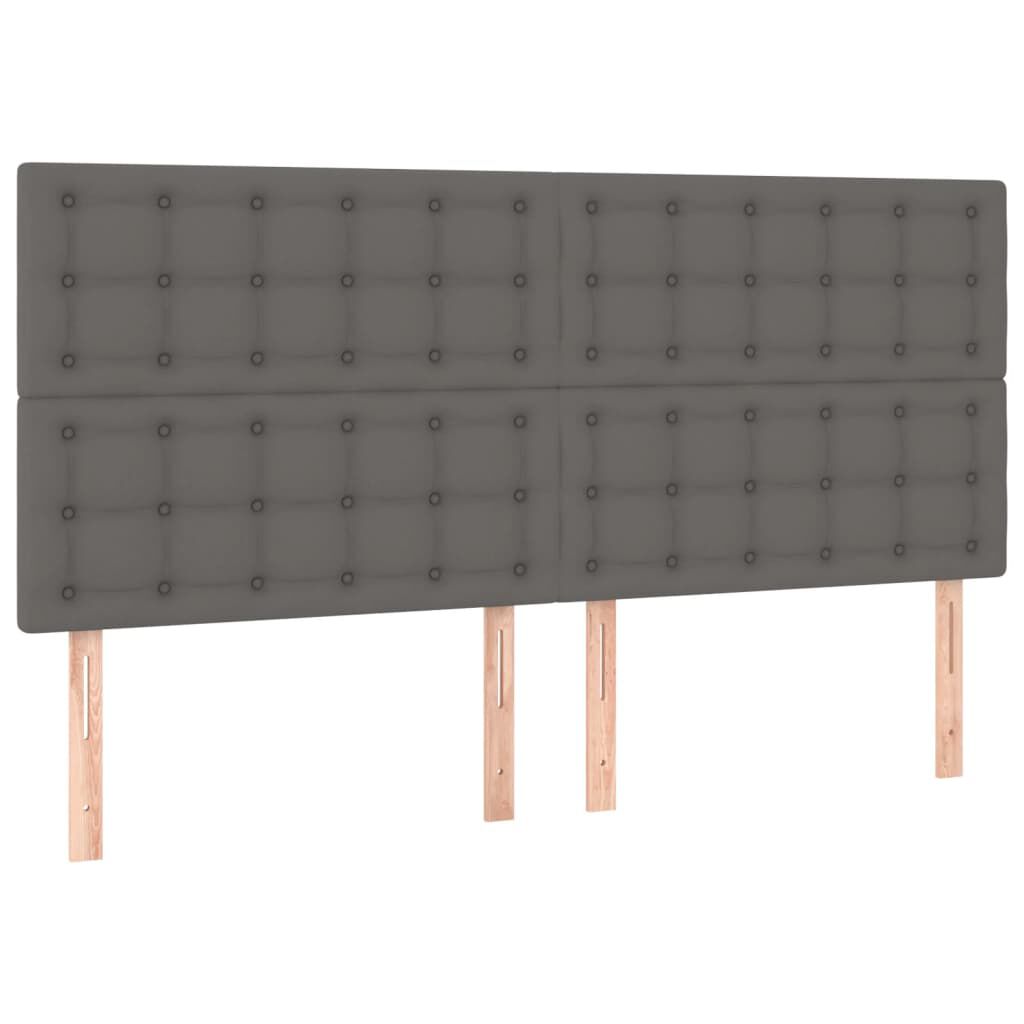 vidaXL Πλαίσιο Κρεβατιού με Κεφαλάρι Γκρι 160x200 εκ. Συνθετικό Δέρμα