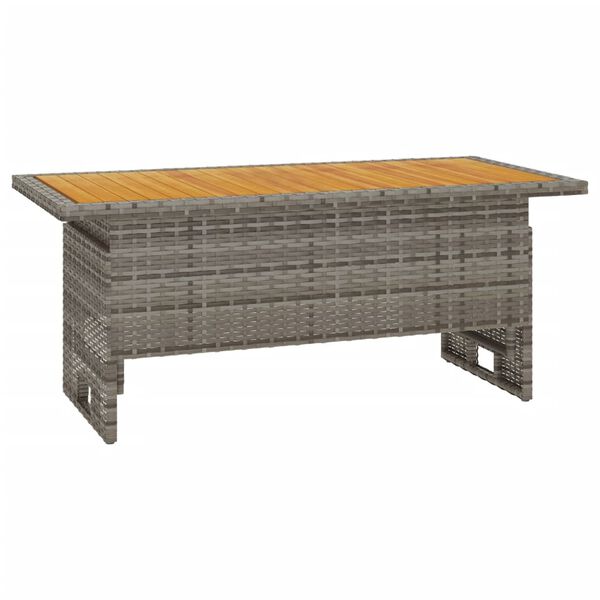 vidaXL Τραπέζι Κήπου Γκρι 100x50x43/63 εκ. Μασίφ Ακακία & Συνθ. Ρατάν