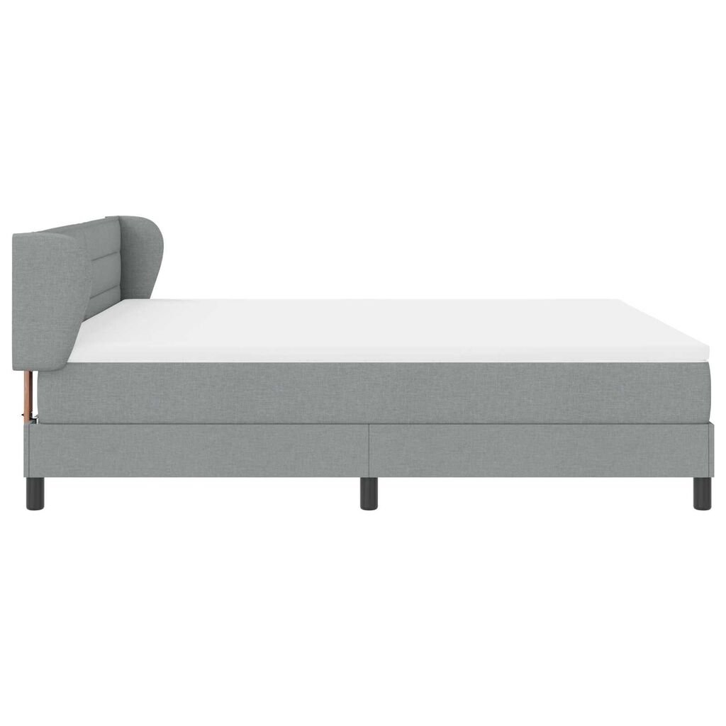 κρεβάτι Box Spring με στρώμα vidaXL ανοιχτό γκρι 180x200 εκ. ύφασμα