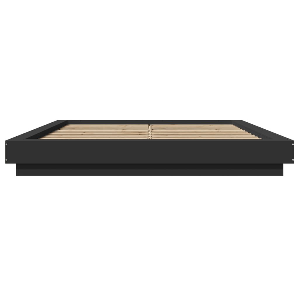 vidaXL Πλαίσιο Κρεβατιού Μαύρο 160x200 εκ. Επεξεργασμένο Ξύλο