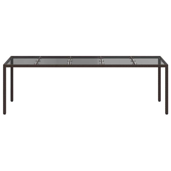 vidaXL Τραπέζι Κήπου για Φαγητό Καφέ 250 x 100 x 75 cm Πολυ ράταν