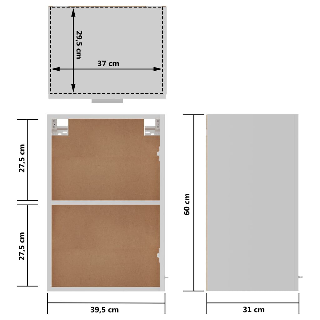 vidaXL Ντουλάπι Κρεμαστό Lyon Λευκό 39,5x31x60 εκ. από Επεξ. Ξύλο