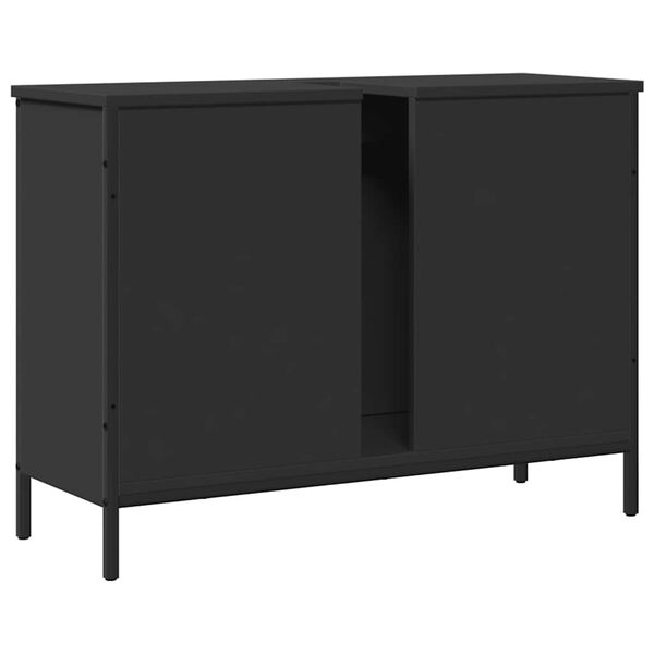 vidaXL Ντουλάπι Νιπτήρα Μπάνιου Μαύρο 80x30x60 εκ. Επεξεργασμένο Ξύλο